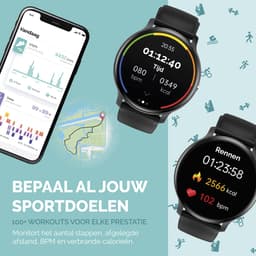 Royal Supplies SQ-33 Smartwatch - Smartwatch Heren - Smartwatch Dames- Smartwatch Kinderen - HD Touchscreen - Horloge - Stappenteller - Bloeddrukmeter - Saturatiemeter - IOS & Android -Screenprotector- Geel/Groen — thumbnail 3
