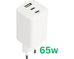 Mobiparts - 65 Watt Universele GaN QC Snellader 65W - USB-C - PD 3.0 - Geschikt voor o.a. Laptops, Tablets, Apple iPhone en Samsung Smartphones V2