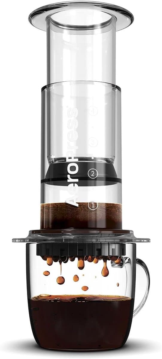 AeroPress Clear Coffee Press - 3-in-1 brouwmethode - Franse pers Pourover Espresso - Volle koffie zonder gruis - koffiezetapparaat met filter French Press — afbeelding 1
