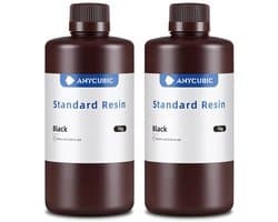 3D Printer Hars - UV 405nm Fotopolymeer met Hoge Nauwkeurigheid en Snelle Uitharding voor LCD DLP Printers (Zwart, 1 kg, 2 stuks)