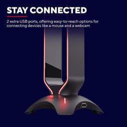 Headsetstandaard met LED-verlichting - Universeel ontwerp - Zwart — thumbnail 4