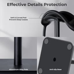 Hoofdtelefoon standaard - universele headset houder - zwart - gewogen basis — thumbnail 4