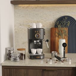 Princess 249417 Espressomachine – 20 Bar – Geschikt voor Gemalen Koffie, Pads & Cups – Met Melkopschuimer – 1,2L Watertank – 2 Kopjes Tegelijk – Kopjesverwarmer – Zwart – Cappuccino & Latte Machine — thumbnail 5