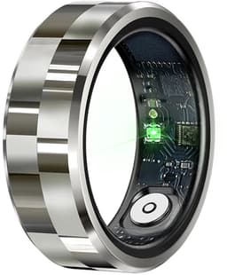 WizBay Premium Select® Smart Ring Zilver - Hartslag, Slaap, Bloeddruk, Zuurstof - Multi Sport Modi - Oplaadcase - Maat 8 — thumbnail 1