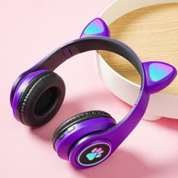 KINSI Bluetooth Gaming Headset - Stylish Kat Oor Design met LED - Verlichting! Perfect voor Meisjes, Compatibel met Alle Apparaten (Tablet / Computer / Telefoon) — thumbnail 9