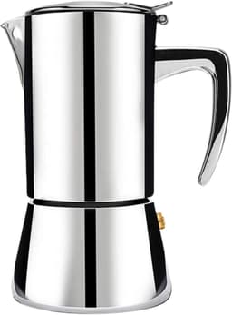 House of Husk Moka Pot Percolator Zwart - 2 Kops – Espresso Koffiemaker – RVS - Espressomaker - Zilver - 200ml — thumbnail 1