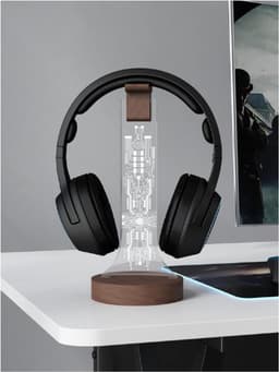 Oplichtende Hoofdtelefoon Stand - Gaming Headset Houten Houder - RGB Met 16 Kleur Lichten - Voor Bureau & Game Room Decor — thumbnail 3
