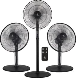 AirKing 3-in-1 Statiefventilator met afstandsbediening – Energie Zuinige Ventilator Staand met 3 Snelheidsstanden - Koelventilator met Timer en Nachtstand voor Optimale Verkoeling - Zwart — thumbnail 1