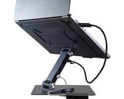 Ironwill® Essentials – Laptop Standaard – Geïntegreerde USB-Hub – Verstelbaar & 360° draaibaar – Silver | Space Grey