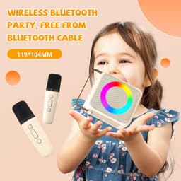 Sounix Draagbare Karaoke set - Incl. 2 draadloze microfoons - Bluetooth Speaker - Wit — thumbnail 3