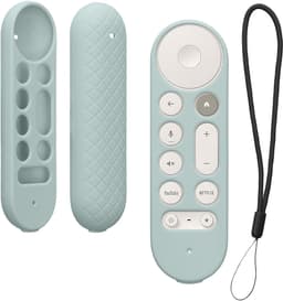 kwmobile hoes geschikt voor Google TV Streamer 4K - Siliconen anti-slip hoes voor afstandsbediening in pastelgroen — thumbnail 1