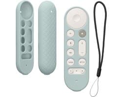 kwmobile hoes geschikt voor Google TV Streamer 4K - Siliconen anti-slip hoes voor afstandsbediening in pastelgroen