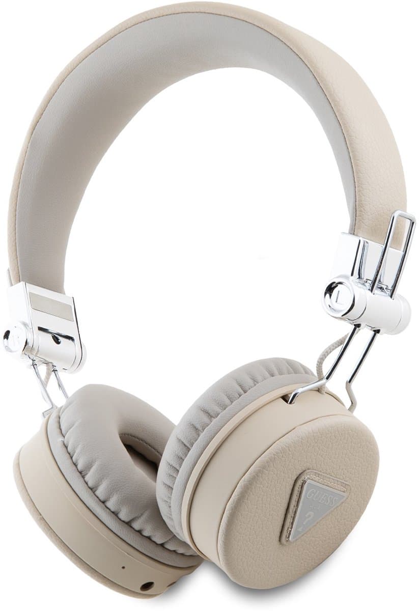 Guess Bluetooth Stereo Koptelefoon ENC - Grained Triangle Logo - Beige — afbeelding 1