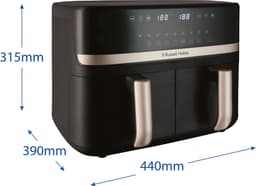 Russell Hobbs Satisfry Dual Basket 9L Airfryer - Heteluchtfriteuse - 27680-56 — thumbnail 9