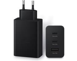 BSTNL USB C Snellader 65W - Geschikt voor al jouw USB-C Apparaten - Universeel - Oplader - 3 Poorten - 2x USB-C & USB-A - Fast Charger - Snellader - USB-C-Adapter - USB Stekker - Zwart