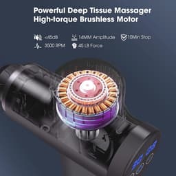 Massagepistool voor Rug, Nek en Schouder - Stil Elektrisch Spiermassageapparaat met 30 Snelheden en 10 Massagekoppen — thumbnail 4