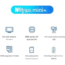 MiyooMini Plus Handheld Spelconsole Retro 64GB 20000+ Spellen 3.5” IPS Scherm WiFi & HDMI Zwart — thumbnail 3