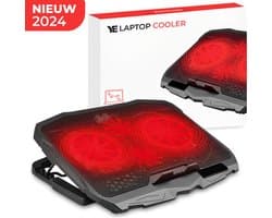 Universele Laptop Cooler met 4 krachtige ventilatoren - Verstelbaar - Tot 17 inch - Laptop standaard - Cooling pad