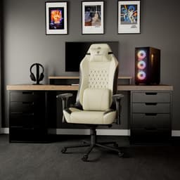 HICON® Gamestoel - Luxe Premium Game Stoel - Game Chair - Game Stoel - Ergonomische Gamestoel - Apex Serie Renegade - Beige — thumbnail 2