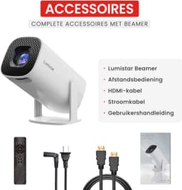LUMISTAR® Pro Mini Beamer – Full HD Projector met 4K Ondersteuning – Draagbare Beamer met WiFi 6 & Bluetooth 5.2 – Inclusief Android 13.0 & Ingebouwde Speakers – Geschikt voor Netflix, Disney+ & YouTube — thumbnail 2