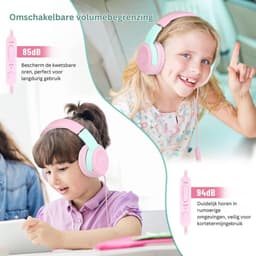 VELTRR® Koptelefoon Kinderen met Draad - Gaming Headset - Roze — thumbnail 3