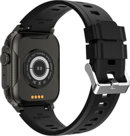 Knobbout 1.96"(3.5*4.4cm) Smartwatch - Bluetooth belfunctie-Super sterke batterij 600MAH- met o.a. NL menu - 44mm HD scherm- Zinklegering horlogekast - Bloeddrukmeting&Bloedzuurstof functie - Opnamefunctie - Slaapmonitor - Zwart Staal+silicone band — thumbnail 3