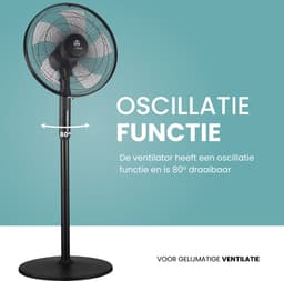 AirKing 3-in-1 Statiefventilator met afstandsbediening – Energie Zuinige Ventilator Staand met 3 Snelheidsstanden - Koelventilator met Timer en Nachtstand voor Optimale Verkoeling - Zwart — thumbnail 2