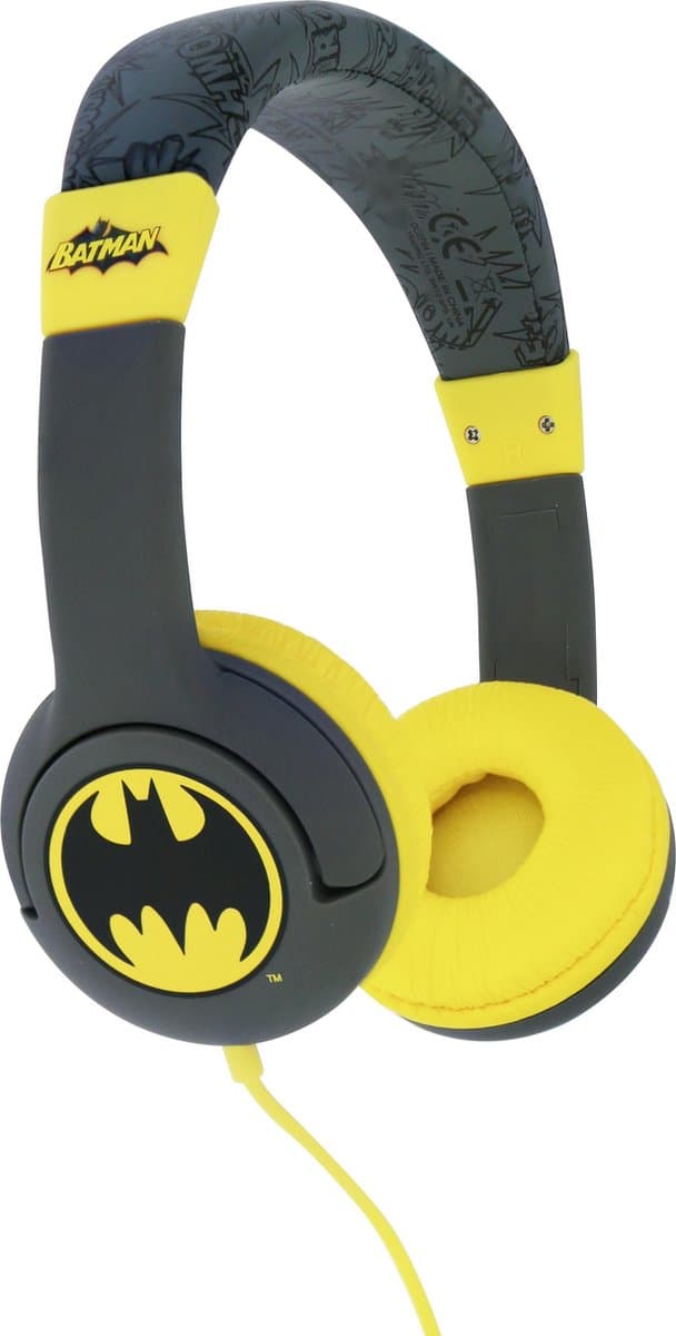 Batman - kinder koptelefoon - volumebegrenzing - verstelbaar - comfortabel (zwart/geel) — afbeelding 1