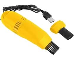 Auto-interieurreiniger mini usb auto stofzuiger laptop borstel auto-interieur ventilatie stofverwijderingsset plug-in stofzuiger - geel