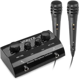 Karaoke set - Vonyx AV430B - Microfoons, mixer en kabel voor telefoon, tablet of laptop - Maak van je eigen stereo set een karaoke set! - Zwart — thumbnail 3