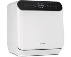 Klarstein vaatwasser, mini-vaatwasser, kleine vrijstaande vaatwasser, ruimte voor 2 couverts, campingvaatwasser, tafelmodel vaatwasser, 6 programma's, mini-vaatwasser met 6 liter watertank, wit