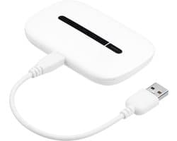 DrPhone WMW Series – Draadloze 3G MiFi Router – 600Mbps Download / 150Mbps Upload – Ondersteunt 10 Apparaten – Draadloos Internet – 1500mAh Batterij – Wit