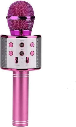 Karaoke microfoon/karaoke set - Joyful things draadloze karaokemicrofoon met ingebouwde speaker, Bluetooth, mp3 functie, stemhervormer en echo effect- Roze — thumbnail 4