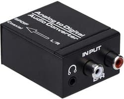 NÖRDIC SGM-148 Analoog naar digitaal audio converter - 48 kHz Audio Adapter voor Toslink naar RCA L/R - Zwart