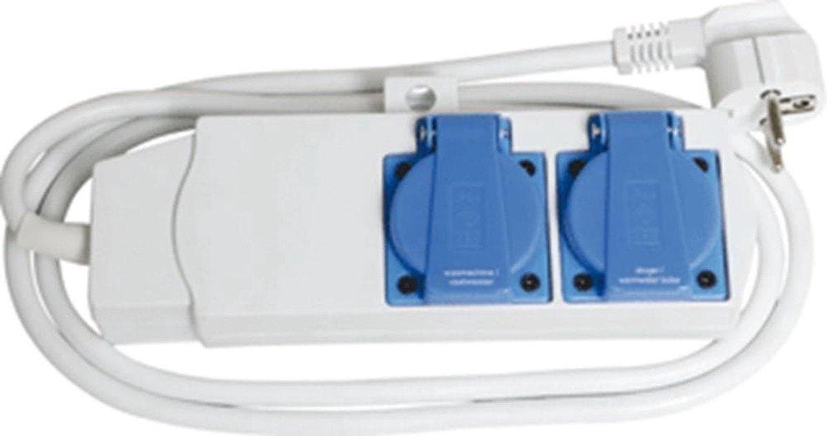 Wasmachine/droger stekkerdoos 2-voudig - 3x1.5mm - 1.5 meter — afbeelding 1
