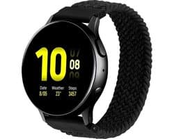 123watches nylon gevlochten solo band - zwart - 22mm - S - Geschikt voor Garmin Vivoactive 4 / Venu 2 & 3 / Forerunner 255 & 265 / Overige smartwatches met 22mm bandje