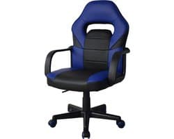 Gamestoel Thomas junior - bureaustoel gaming stijl - hoogte verstelbaar - zwart blauw
