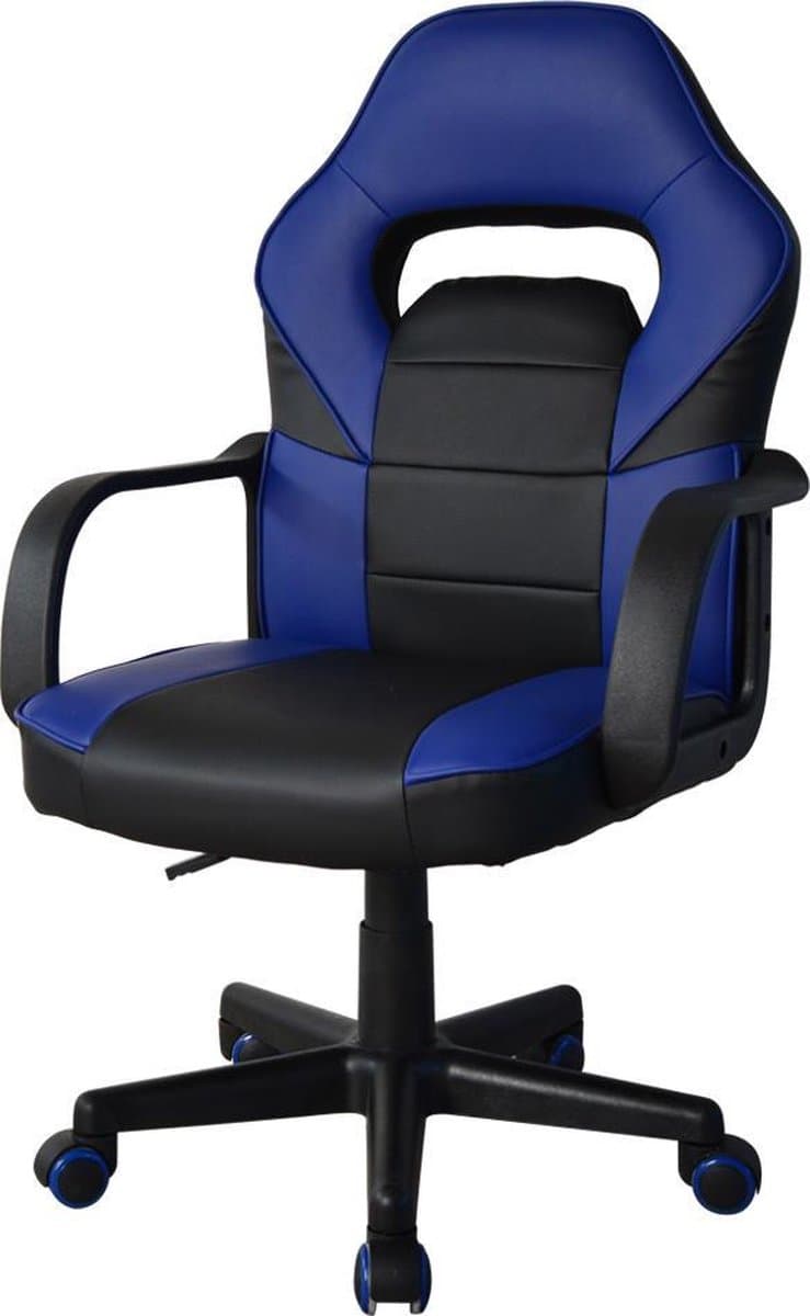 Gamestoel Thomas junior - bureaustoel gaming stijl - hoogte verstelbaar - zwart blauw — afbeelding 1
