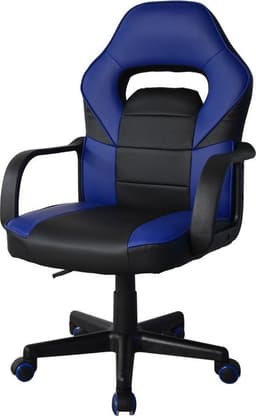 Gamestoel Thomas junior - bureaustoel gaming stijl - hoogte verstelbaar - zwart blauw — thumbnail 1