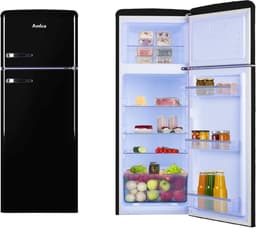 Amica Retro - Koel-vriescombinatie AR7252N - Zwart - 166.5 cm Hoog — thumbnail 1