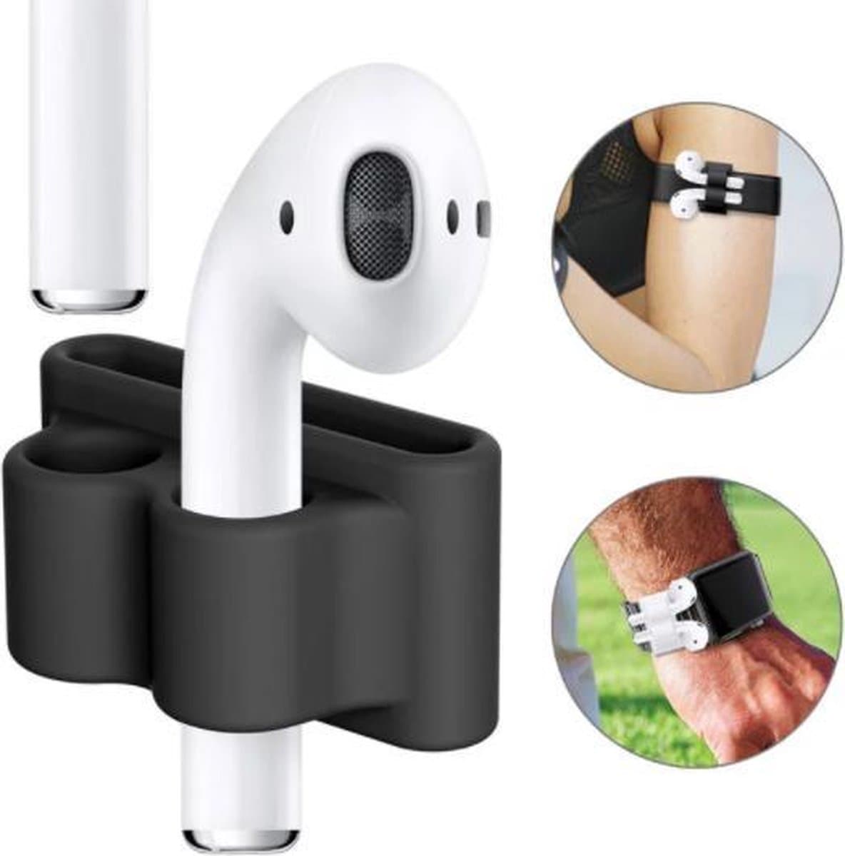AirPods horlogebandhouder - Zwart - Apple Airpod-accessoireshouder - Hardlopen - Apple airpods bandje - Oortips - Hardloopaccessoires - Airpods accessoires voor oefeningen — afbeelding 1