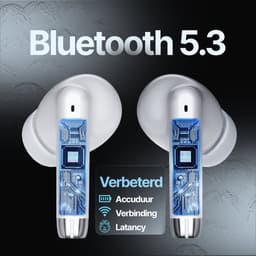 Synyq iPro - Draadloze Oordopjes – Universeel - Bluetooth Oordopjes – Oortjes draadloos – Oordopjes draadloos - Bluetooth 5.3 - Wit — thumbnail 3