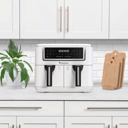 TurboTronic AF118 Dubbele Airfryer XXL - Digitale Heteluchtfriteuse - Dubbele mand - 7,6 Liter - 2x 3,8L - 12 programma's - Touchscreen - Wit — thumbnail 3