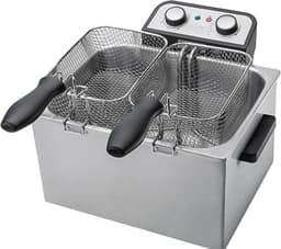 Dubbele Friteuse met 5 Liter Capaciteit en 3 Frituurmanden — thumbnail 2