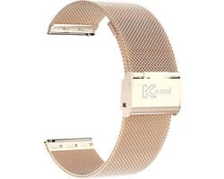 Kiraal - RVS Horlogebandje - 22mm - Goud - Geschikt Voor Fit 4 - Fit 5 - Fit 10- Luxe Metalen Smartwatch Bandje - Stijlvol Schuif Bandje