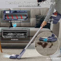 Erikssøn Steelstofzuiger Air Pro Elite 9000 - Stofzuiger Draadloos - Zonder Zak Op Accu - Grijs/Blauw — thumbnail 2