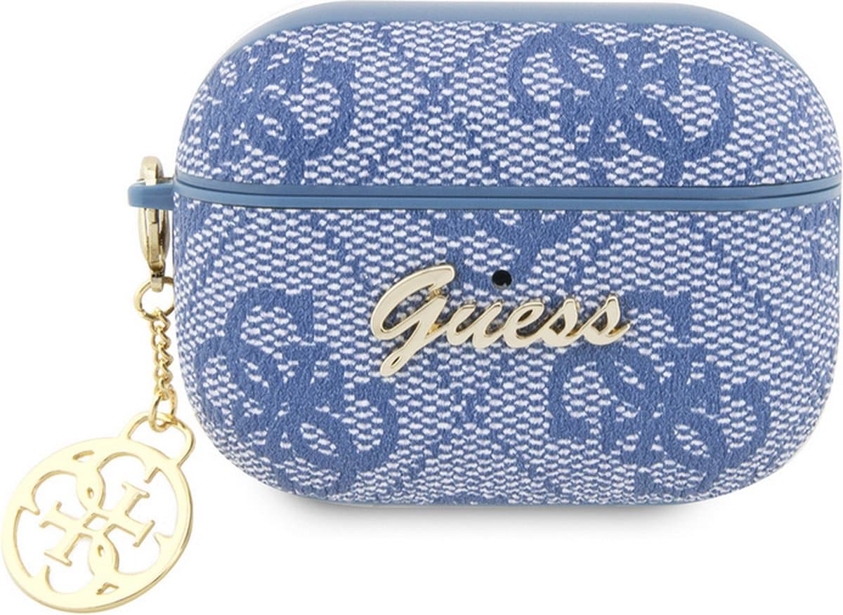 Guess 4G PU Leather Case - Apple Airpods Pro 2 (2e gen) - Blauw — afbeelding 1