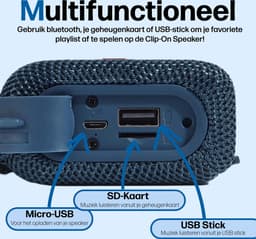 Phreeze Clip On Bluetooth Speaker - Draadloze Speaker Klein - IPX 4 Waterdicht - Mini Smart Speaker - Zwart — thumbnail 5