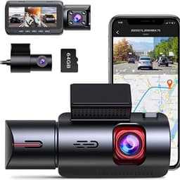 Dashcam Voor Auto - Ultieme Veiligheid en Bewaking: Triple 4K Dashcam Auto met 360-Gradencamera - 2,5K + 2,5K + 1080P Resoluties voor Voor-, Binnen- en Achteruitzicht, 24-uursopname, Parkeermodus, Nachtzicht, G-sensor en WDR-technologie — thumbnail 1