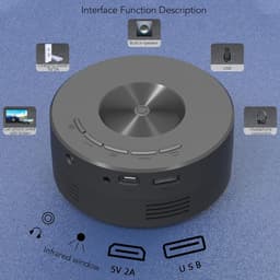 Mini Beamer - Schermresolutie van 1920x1080 - Projector - Mini Projector - HDMI - USB - Zwart - Smartphone - Draagbaar - Ingebouwde speaker — thumbnail 5